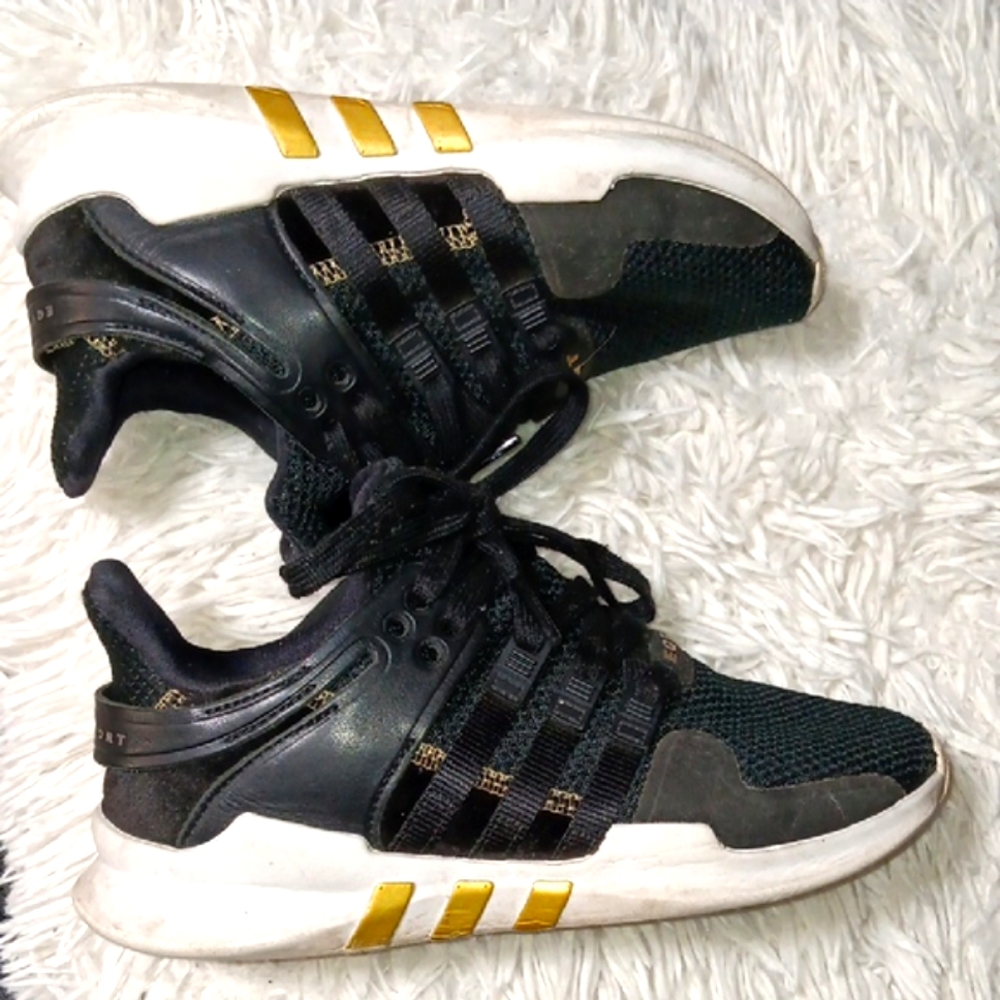 Adidas Black and Gold Athletic Shoes